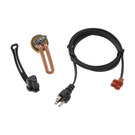 Zerostart Engine Heater - 1000W 120V, 1-1/2in. Plug, Brass Adapter Ford, International 3100043